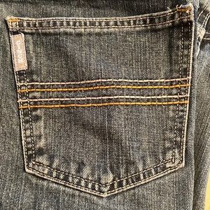 Cinch Silver label jeans. Medium stonewashed color